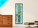 Textured Rustic Art, Canvas Print, Wabi Sabi Wall Art, Teal Wall Art, Abstract Minimalist Art, Tall Narrow Art, Farmhouse Decor