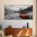 Serene Mountain Lake Canvas Print Rustic Wall Art Landscape Painting Above Sofa Art Bedroom Art Above Bed Wall Art Nautical Decor