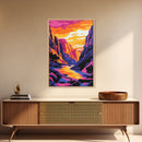 Canyon Sunset, Landscape Painting, Pink Orange Wall Art, Canvas Print, Southwest Wall Art, Nature Wall Art, Rustic Art, Gift Idea