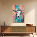 Southwest Wall Art, Skull Art, Rustic Decor, Boho Art, Framed Canvas Print, Western Aesthetic, Farmhouse Art, Above Couch Art, Gift Idea