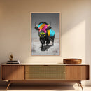 Colorful Bison Art, Southwest Wall Art, Rustic Decor, Boho Art, Buffalo Painting, Gift Idea, Canvas Print, Farmhouse Art