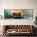 Antique Lantern, rustic wall art, farmhouse art, moody art, wabi sabi art, extra wide art, framed canvas print, living room decor