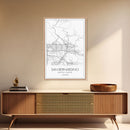 San Bernardino Street Map, California Map, City Map Print, Minimalist Art, Wall Art, Canvas Print, Unique Wall Décor, Friends Gift,