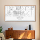 Sioux Falls City Map, South Dakota Art, Map Print, Modern Wall Art, Wall Art, Canvas Art, Large Wall Art, Unique Wall Décor, Office Prints