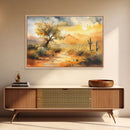 Desert Landscape Watercolor Painting, Wood Framed Canvas Print, Utah Desert Painting, Metal Print, Farmhouse Decor