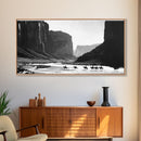 Framed Canvas Print of Cowboys Riding through Canyon, Western Wall Art for Living Room or Bedroom, Unique Home Decor