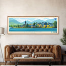 Livingston, Scotland Panoramic Travel Poster Canvas Print, Livingston, Scotland Painting, Scotland Art, Livingston Travel Art, Living Room Painting
