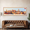 Meknes, Morocco Panoramic Travel Poster Canvas Print, Meknes, Morocco Painting, Morocco Art, Meknes Travel Art, Guest Room Painting
