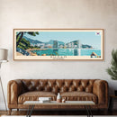 Busan, South Korea Panoramic Canvas Print, Busan, South Korea Painting, South Korea Art, Busan Travel Poster, Travel Art, Guest Room Painting