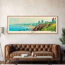 Lima, Peru Panoramic Canvas Print, Lima, Peru Painting, Peru Art, Lima Travel Poster, Travel Art, Guest Room Painting