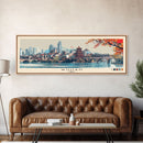 Wuhan, China Panoramic Canvas Print, Wuhan, China Painting, China Art, Wuhan Travel Poster, Travel Art, Vacation Gift