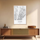 Yonkers Street Map, New York Map, City Map Print, Minimalist Art, Wall Art, Canvas Print, Travel Wall Art, Map Gift, Dorm Room Decor