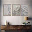Triptych Framed Canvas Print Wall Art Set of 3 White Textured Effect Abstract Prints Modern Minimalist Wall Art Neutral Decor Impasto Effect