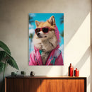 Pomeranian Wall Print, Dog With Shades, Dog Wall Art, Pink Shirt, Funny Wall Art, Framed Wall Art, Framed Canvas, Wall Print, Wall Canvas