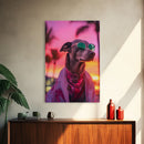 Greyhound Wall Print, Dog Wall Art, Dog Sunglasses, Dog In Pink Suit, Funny Art, Framed Wall Art, Framed Canvas, Wall Print, Wall Canvas