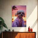 Shih Tzu In Sunglasses Pink Suit Wall Print, Dog Portrait, Dog Décor, Dog Art Print, Framed Wall Art, Framed Canvas, Wall Print, Wall Canvas