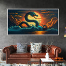 Jormungandr The Sea Serpent, Pop Art, Framed Canvas Print, Fantasy Art, Norse Mythology, Nordic / Viking Wall Art
