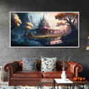 Norse Mythology Art, Alfheim Realm of the Light Elves, Framed Canvas Print, Fantasy Wall Art