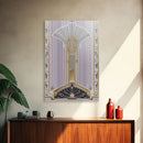 Art Deco Wall art, Framed Canvas Print, Art Deco, Gold art, Pastel colors, Midcentury Modern, Office decor, Living room art, Beautiful art