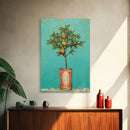 Orange Plant In Can Wall Decor, Fruit Wall Art, Kitchen Wall Art, Minimalist Wall Art, Wall Decor, Canvas Print, Wall Art, Framed Canvas Art