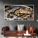 Clock Wall Decor, Watch Mechanism Wall Art, Watch Gears Wall Art, Panoramic Wall Decor, Canvas Print, Wall Art, Framed Canvas Art