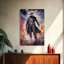 Cosmic Cyberpunk Cowboy Graffiti Art, Framed Canvas Print