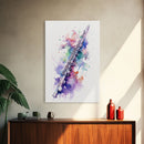Flute Wall Art, Instrument Print, Graffiti Art, Framed Canvas Print, Cool Studio Wall Decor, Music Gift