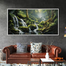 Waterfalls Art, Forest Wall Art, Summer Art, Trees Wall Print, Panoramic Art, Wall Art, Canvas Art, Landscape Art, Farmhouse Wall Decor