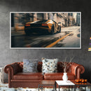 Cool Supercar Art, Framed Canvas Print, Cyberpunk Sportscar Painting, Futuristic Supercar Painting, Man Cave Decor, Gift For Him, Car Guy