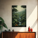 Jungle Wall Art, Waterfalls Art, Nature Wall Art, Trees Art Print, Canvas Print, Wall Art, Vertical Art, Lake House Wall Art, Indie Room Art