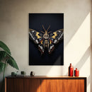 Framed Death Head Moth Canvas Print, Acherontia, Taxidermy Art, Dried Butterfly Print, Bug Wall Art Hanging Decor, Goth Art, Halloween Art