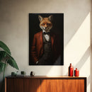 The Victorian Business Fox, Framed Canvas or Canvas Print, Halloween Decor, Dark Academia, Funny Halloween Decorations