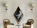 The Ghost Of The Piano Player, Framed Canvas Print, Spooky Gothic Victorian Halloween Wall Art, Diamond Shaped Art