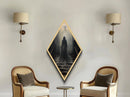 "Chandelier of Silence" Canvas Embossed Print of Spectral Figure Below Light, Diamond Shaped Art for Gothic Paranormal or Halloween Decor