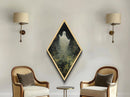 Ethereal Forest Spirit Diamond Shaped Art Canvas Embossed Print – Gloomy Ghostly Wall Art, Enchanted Haunted Halloween Decor