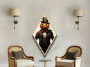 Victorian pumpkin gentleman with carved jack-o-lantern head Canvas Embossed Print styled in gothic Diamond Shaped Art