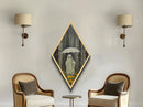 Dripping Umbrella Ghost Diamond Shaped Art in Haunted Woods Canvas Embossed Print Halloween Aesthetic Creepy Cute Wall Art