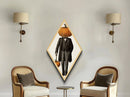 Dapper Pumpkin Gentleman in Suit Diamond Shaped Art Canvas Embossed Print halloween gothic style vintage victorian haunted theme