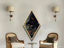 Victorian Witch Brewing Spells Diamond Shaped Art Halloween Decor Canvas Art Print in Dark Academia Gothic Style