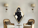 Victorian Skeleton Lady Diamond Shaped Art Gothic Halloween Canvas Art Print Dark Academia Macabre Decor Elegant Skull Portrait