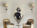 Haunting Elegance Diamond Shaped Art Gothic Skeleton Woman Canvas Art Print Halloween Victorian Dark Academia Macabre Decor
