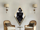 Bone-Chic Portrait Diamond Shaped Art Dark Academia Skeleton Lady Canvas Art Print Gothic Macabre Halloween Wall Hanging