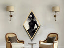 Gothic Widow Diamond Shaped Art Halloween Canvas Embossed Print Skeleton Woman Macabre Victorian Skull Portrait Dark Academia