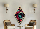 Cosmic Horror Skull Diamond Shaped Art, Canvas Embossed Print, Spooky Halloween Art
