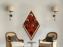 Eye Flowers Halloween Art, Diamond Shaped Canvas Art Print