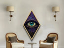 Blue Eye Abstract Close up Painting Print, Dark Academia Wall Art, Spooky Home Decor