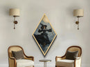Victorian Flying Witch Halloween Wall Art, Diamond Shaped Canvas Art Print, Halloween Paintiny, Witchy Decor