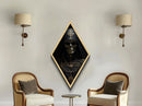 Hooded Skeleton Monk with Relics Diamond Shaped Art Canvas Embossed Print Dark Religious Gothic Halloween Wall Display