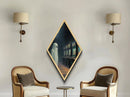 Vintage Ghost in Abandoned Arcade Diamond Shaped Art Canvas Art Print Halloween Gothic Vaporwave Spooky Gamer Aesthetic