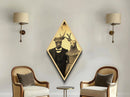 Antlered couple in eerie Victorian attire depicted in elegant Diamond Shaped Art on Canvas Art Print moody gothic Halloween home decor